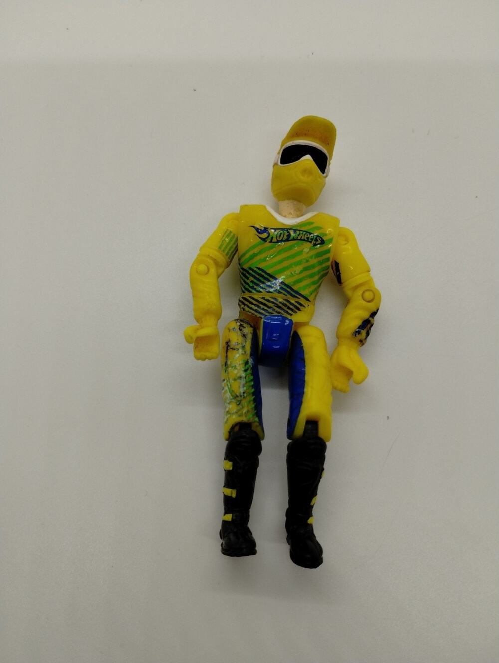 Hot Wheels Road Champs Motocross Action Figure Yellow Rider 3.75”